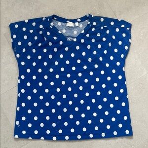 Onque Woman Blue Polka Dot Short Sleeve Tee
